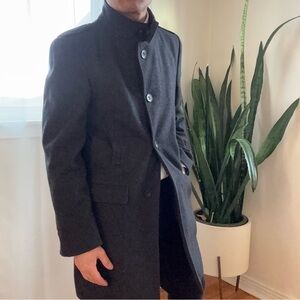 Bosco Uomo Italian Wool Stand Collar Overcoat - Men’s Size 36